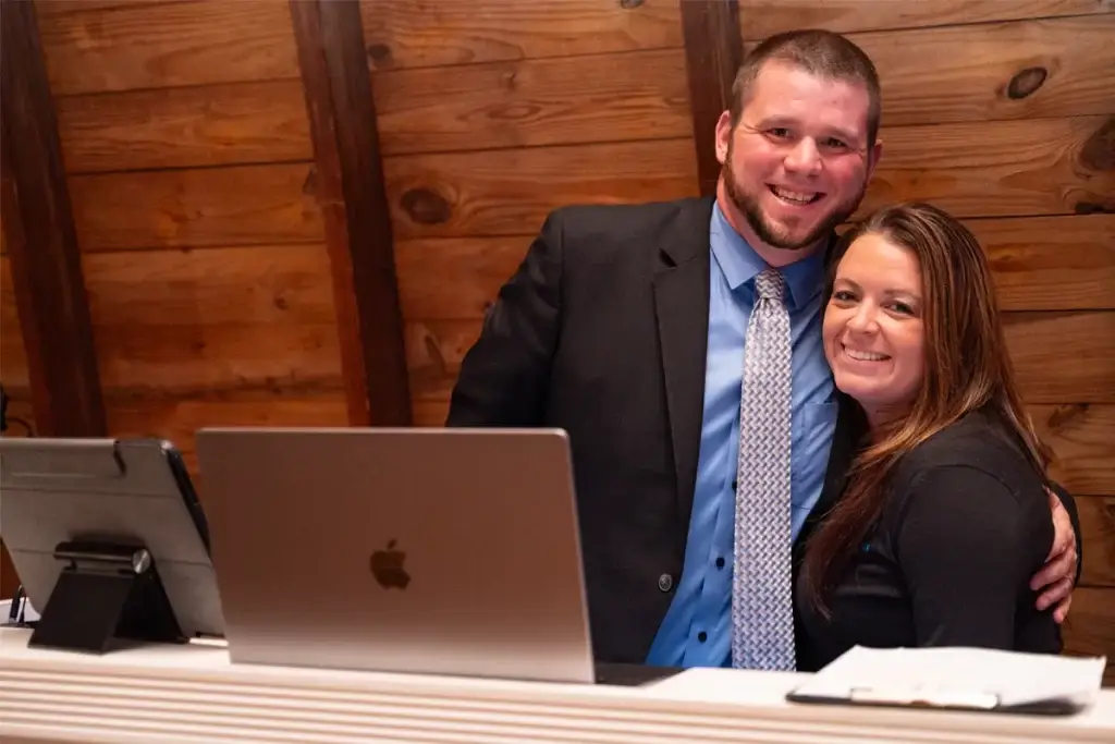 Jim and Stacy, owners of Soundwaves Event Group, DJing a Pittsburgh wedding reception