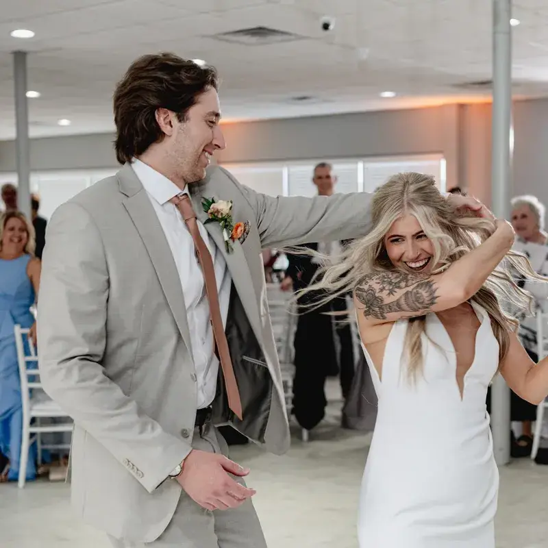 Bride and groom sharing their first dance at The Atrium in Prospect PA