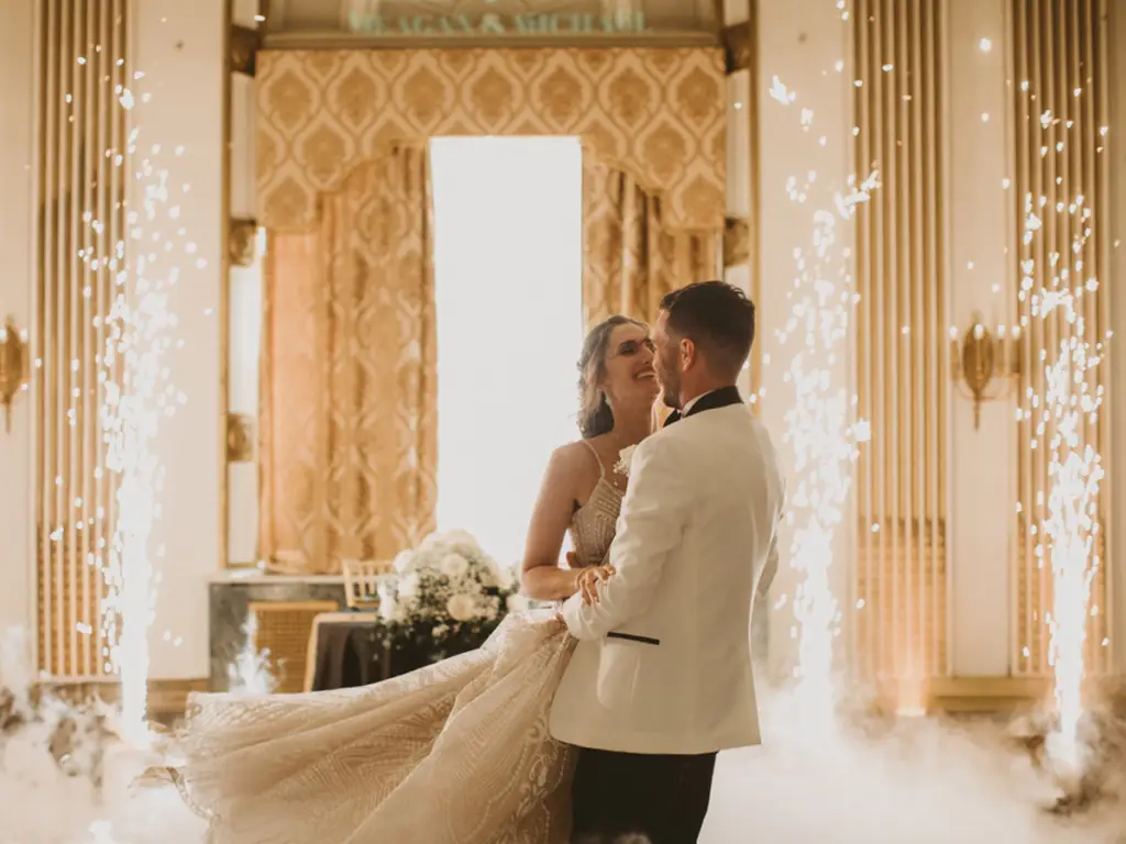 Romantic first dance at The George Washington Hotel wedding reception in Washington PA