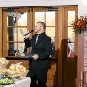 Wedding DJ emceeing a grand entrance at The Grayson House in Uniontown PA