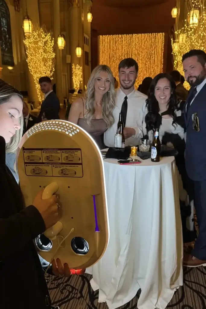 roaming photo booth cocktail hour Grand Hall at the Priory Pittsburgh
