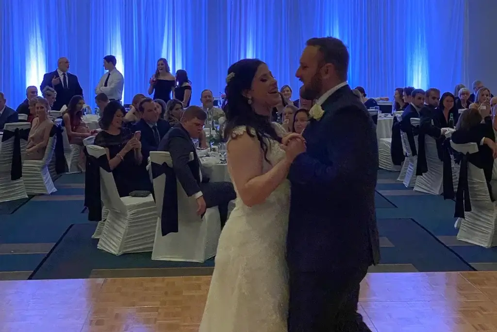 Bride and groom sharing their first dance at DoubleTree by Hilton Hotel Pittsburgh Cranberry in Cranberry Township PA